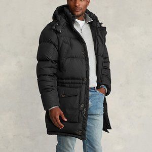 POLO RALPH LAUREN Men's Hooded Water Repellent Long Down Jacket Coat M, XL, XXL
